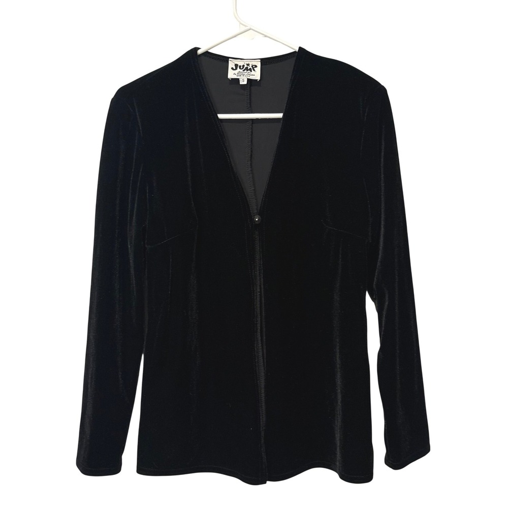 Jump Apparel Vintage Womens Velvet Cardigan Single Button Whimsigoth Witchy Goth